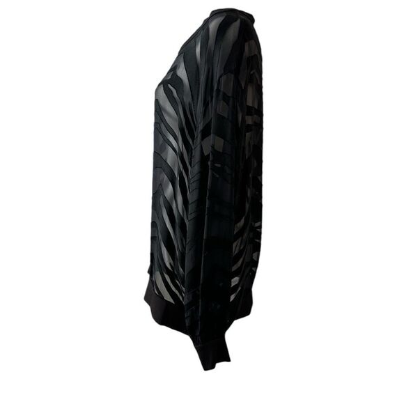 Neiman Marcus Burnout Zebra Sheer Silk Blend Long Sleeve Top Size Extra Large - Picture 4 of 9